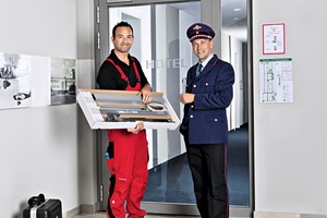  Der erste Türschließer mit integrierter Rettungswegverriegelung kann auch zur Nachrüstung an Brandschutztüren verwendet werden.  